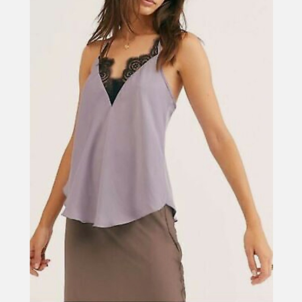 Free People Women's Starlight Camisole Dark Purple Size Small